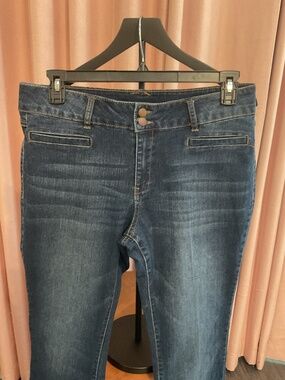 d.jeans Size 14 Dark Wash Flare Jeans Double Button Y2K Style